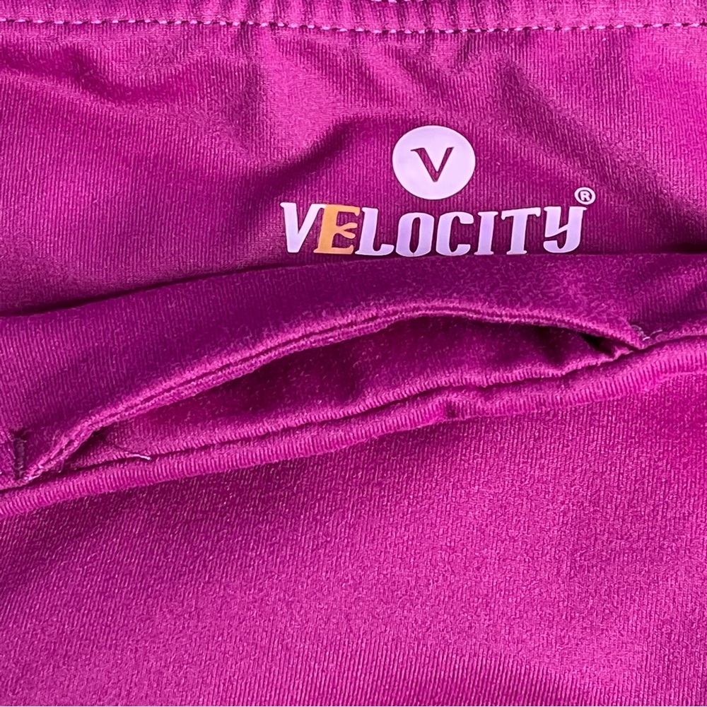 VELOSITY Leggings Activewear Athleisure Magenta Pocket Stretch Casual Size L - Picture 7 of 8